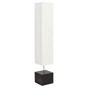 White Rice Paper Floor Lamp with Dark Wood Base (Configuration: CFL Bulb Included)