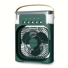 1pc, Air Humidifier, Portable Household Small Air Cooler, Portable Air Adjustment Office, 3 Speed Cooling Fan, Small Appliance, Office Appliance (Color: Green)