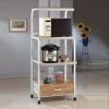 Kitchen storage rack with shelves and casters