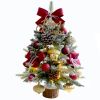 1.5FT Small Christmas Tree with 10FT Lights Table Top Mini Christmas Tree Artificial Flocked Xmas Decorations for Living Room Bedroom Office Shop