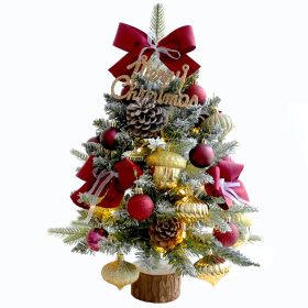 1.5FT Small Christmas Tree with 10FT Lights Table Top Mini Christmas Tree Artificial Flocked Xmas Decorations for Living Room Bedroom Office Shop (size: 18in Flocked)