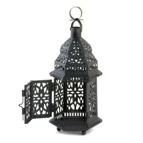 Backyard Garden Lawn Gallery Of Light Metal Mini Hanging Candle Lanterns (Color: Black, Type: Candle Lanterns)