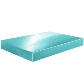 Soft Silky Satin Bed Sheet Set Pillowcase Solid Deep Pocket Flat Fitted Sheet (Color: Cyan, size: King)