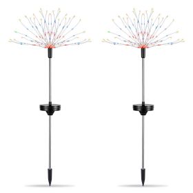 2Pcs Solar Powered Starburst Lights 240 LEDs Firework Lamp Garden Path Decor Lights (Light Color: Color)