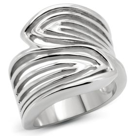 TK153 - High polished (no plating) Stainless Steel Ring with No Stone (size: 10)