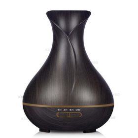 400ml Aroma Essential Oil Diffuser Ultrasonic Air (Plug Type: EU, Color: Dark Wood)