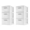 Sterilite 3 Drawer Weave Tower Plastic, Espresso, Set of 2