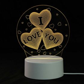 3D Cartoon Night Light Led Night Lamp Table Bedside Lamp Romantic Heart Shape Bear Light Valentines Day Party Decoration (Color: B)