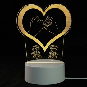 3D Cartoon Night Light Led Night Lamp Table Bedside Lamp Romantic Heart Shape Bear Light Valentines Day Party Decoration (Color: C)