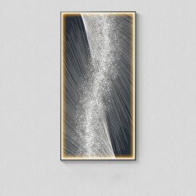 Modern Light Luxury Wall Abstract With Light Hanging Picture (Option: B-40X80CM-Black Frame)