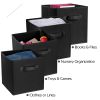 4 Pack Foldable Storage Cube Bins Cloths Closet Space Organizer Basket Shelves Box