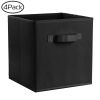 4 Pack Foldable Storage Cube Bins Cloths Closet Space Organizer Basket Shelves Box