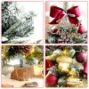 1.5FT Small Christmas Tree with 10FT Lights Table Top Mini Christmas Tree Artificial Flocked Xmas Decorations for Living Room Bedroom Office Shop