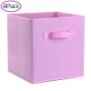 4 Pack Foldable Storage Cube Bins Cloths Closet Space Organizer Basket Shelves Box