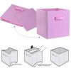 4 Pack Foldable Storage Cube Bins Cloths Closet Space Organizer Basket Shelves Box