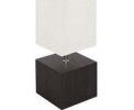 White Rice Paper Floor Lamp with Dark Wood Base