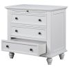 U_STYLE 3-Drawer Storage Wood Cabinet; End Table with Pull out Tray