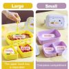 Portable Cute Lunch Box School Kids Plastic Picnic Bento Box Microwave Food Box With Spoon Fork Compartments Storage Containers