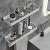 Bathroom Shelves Wall Mounted Glass Shelves for Bathroom Floating Shelf with Towel Holder Glass Shower Shelf 2 Tier Bathroom Wall Organizer