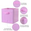 4 Pack Foldable Storage Cube Bins Cloths Closet Space Organizer Basket Shelves Box