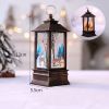 1pc Christmas Lantern Decoration; Vintage Style Hanging Electric Candle Oil Lamp; Christmas Ornaments For Tables & Desks; Holiday Home Decor