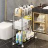 3 Tier Storage Rack Storage Cart Storage Rolling Utility Cart for Kitchen Bathroom