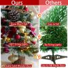 1.5FT Small Christmas Tree with 10FT Lights Table Top Mini Christmas Tree Artificial Flocked Xmas Decorations for Living Room Bedroom Office Shop