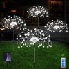 Outdoor Solar Garden Lights;  4 Pack 120 LED Copper Wire Waterproof Solar Garden Fireworks Lamp with Remote;  8 Modes Decorative Sparkles Stake Landsc