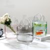 Creative transparent glass handbag fish tank vase decoration living room flower arrangement hydroponic decoration fish tank vase