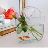 Creative transparent glass handbag fish tank vase decoration living room flower arrangement hydroponic decoration fish tank vase