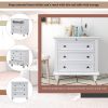 U_STYLE 3-Drawer Storage Wood Cabinet; End Table with Pull out Tray