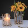 Nordic Romantic Candlestick Ornament Flower Decoration Living Room Table European Luxury High-grade Iron Art Candle Decoration Vase