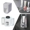 1pc Electric Toothbrush Holder Couple Toothbrush Holder Lazy Person Automatic Toothpaste Squeezing Device Wall Mounted Non Perforated Toothpaste Tooth