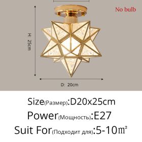 Nordic Creative Five Star Ceiling Lamp (Option: Gold-Diamond cover tricolor light)